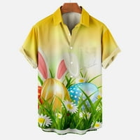 Uskršnja zečja jaja havajske košulje za muškarce modne košulje na plaži s kratkim rukavima, labavi top za odmor