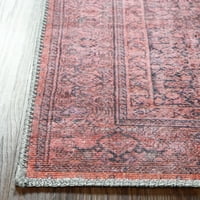 Otrcani tradicionalni tepih u boemskom stilu s moćnim obrisima, Crveni, 5,7 '8,9'