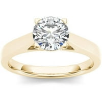 Zaručnički prsten od žutog zlata od 14 karata s dijamantom od 14 karata