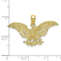 Nakit od žutog zlata od 10 karata s raširenim krilima privjesak Od 2 inča
