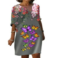_ / Ženska ležerna ljuljačka sarafan, gradijentna vintage majica, ženska kaftan majica, kratke mini haljine