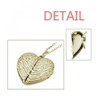 Isključite Art Deco citat, modnu ogrlicu s privjeskom u obliku presavijenih krila i srca breskve