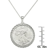 Primalni srebrni srebrni konop novčić privjesak s lanac kabela Forzantina