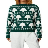 + Ženski Božićni lagani Pleteni gornji dio s okruglim vratom s dugim rukavima preveliki pulover džemper