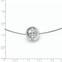 Privjesak od titana od titana s ogrlicom od polirane žice od nehrđajućeg čelika