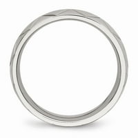 Zaručnički prsten od bijelog nehrđajućeg čelika s poliranim dijamantnim rezom
