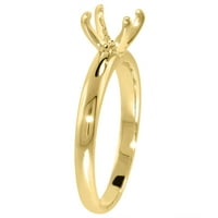 Zaručnički prsten od 14k žutog zlata od prirodnog Citrina okruglog oblika, veličine 9,5