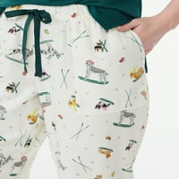 Ženske flanelske hlače za spavanje s printom u donjem dijelu leđa, veličine od donjeg dijela do 3 inča