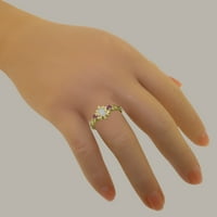 9K britansko žuto zlato s prirodnim opalom i ružičastim turmalinom, ženski zaručnički prsten - opcije veličine-veličina 10,75