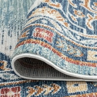 Tradicionalni tepih u tamnoplavoj boji, trkač u zatvorenom prostoru, lako se pere