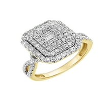 3 4CTW 10KT žuto zlato Smaragd Ograničeno izdanje Originalni certificirani dijamantni prsten od strane UPOZORENJA