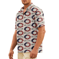 4. srpnja Muška havajska majica s grafičkim printom američke državne zastave ovratnik košulje 3-inčni Print ulična odjeća kratkih