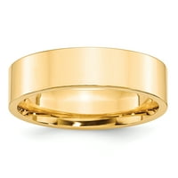 žuto zlato 14k standardna težina ravni vjenčani prsten udobne veličine 13. FLC060