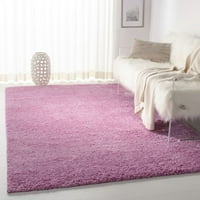Jednobojni plišani tepih od paperja, ružičasti, 4' 6'