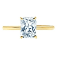 1,0-karatni sjajni plavi 14-karatni ugravirani akvamarin žuti zlatni vjenčani prsten za godišnjicu pasijansa veličine 9