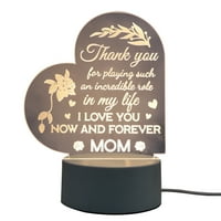 Akrilna stolna svjetiljka s utičnim priključkom, riječi majčinog blagoslova, Kućni dekor za dnevnu sobu