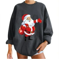 2 / božićne majice za žene, jesenska tunika s grafičkim uzorkom, vrhovi, pulover s okruglim vratom, ležerno labavo pristajanje, majice