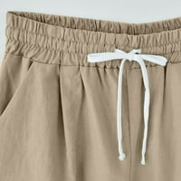 Ženske ljetne Ležerne kratke hlače s visokim strukom, džepovi na vezicama, sportske hlače, džepovi s printom, prozračne kratke hlače