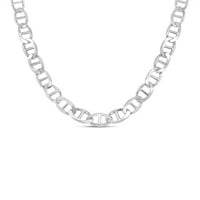 Ogrlica s lančanim lancem od srebra s ravnom morskom vezom za muškarce i žene