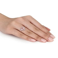 Prsten od ružičastog zlata od 10 karata s morganitom od 1 karata, bijelim topazom i dijamantom od 1 karata