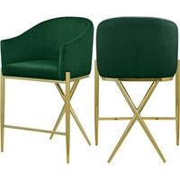 Namještaj od zelene baršunaste stolice sa zlatnim metalnim nogama
