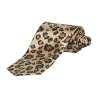 Uska satenska kravata u holivudskom stilu s retro leopard printom