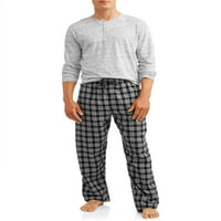 Muški gornji dio A-liste iz A-liste dugih rukava i pidžama Set flanelskih hlača
