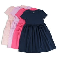 Igračka haljina s kratkim rukavima za djevojčice, 4 pakiranja, veličine 4 I Plus