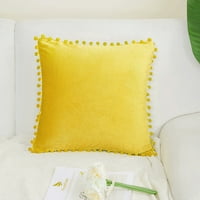 Jedinstveni povoljni jastučni poklopac s pompoma za kauč žuto 20 20
