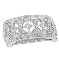 Carat T.W. Dijamantni 10KT bijelo zlato Openwork Wide Filigree prsten