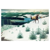 Ispis slike los u snijegu na omotanom platnu