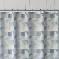 Zenna Home Geometric Lines Curta za tuširanje tkanine, plava, 70 72