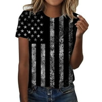 Ženske majice s printom Dan neovisnosti za Žene Ležerne ljetne košulje za žene, majice s okruglim vratom, bluza s printom American