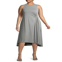 Grey by Grayson Social Women's Plus Size Ruched Jersey Midi haljina