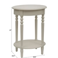 Jednostavan ovalni drveni akcentni stol s policom, ukras od medenog bora