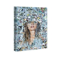 Wynwood Studio Fashion and Glam Wall Art Canvas Otisci 'Katy Hirschfeld - Portreti Betterdays - siva, plava
