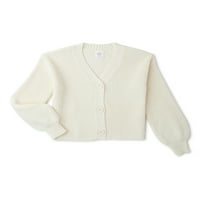 Džemper s kardiganom s dugim rukavima s prednjim gumbima za djevojčice, veličine 4 I Plus