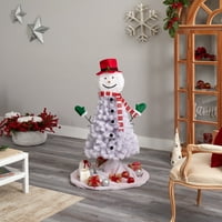 Gotovo prirodno 4 'Snjegović umjetno božićno drvce s savijenim granama