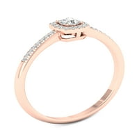 Imperial 1 5CT TDW Diamond 10k Rose Gold okrugli dijamantni halo obećanje prsten