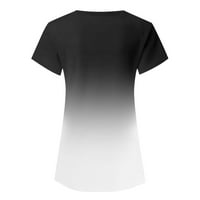 Grafičke majice za žene, ženske Ležerne Majice, Ženska Moda, ležerni gradijentni print, izrez u obliku slova a, Kratki rukav, široke