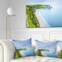 DesignArt Etretat Aval Cliff and Rocks Normandy - Jastuk za bacanje fotografija na plaži - 18x18
