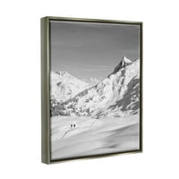 Stupell Industries planinari Trekking zimski planinski pejzaž fotografija sivi plutasti uokvireni umjetnički print zidni umjetnost