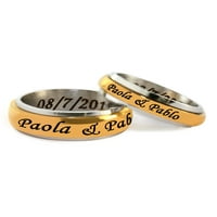 Personalizirani parovi od nehrđajućeg čelika Zlatni ton Spinner prsten za nju