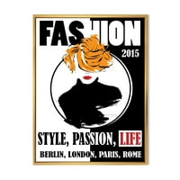 DesignArt 'Style Passion Life Fashion V' Moderno uokvireno platno zidne umjetničke ispis