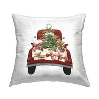 Stupell Industries Holiday božićno drvce Pokloni tiskani dizajn jastuka za bacanje po slovima i obloženim