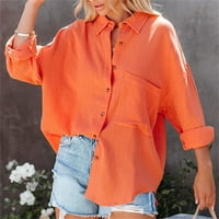Košulje za žene proljetna moda u Europskom i američkom stilu s džepom na reveru, košulja jarkih boja, Top
