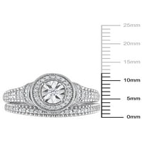 Carat T.W. Diamond Sterling Silver Oval Halo Bridal Ring