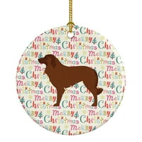 Portugalski ovčar pas sretan Božićni keramički ukras