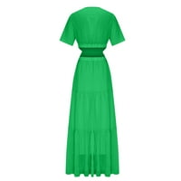 Ženske ljetne haljine, lepršave Ženske haljine s lepršavim rukavima, vjenčanica u zelenoj boji