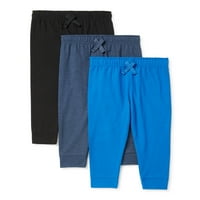 Ganimals Baby and Toddler Boys Essential Pleteni jogger hlače, 3-pack, veličine 12m-5t